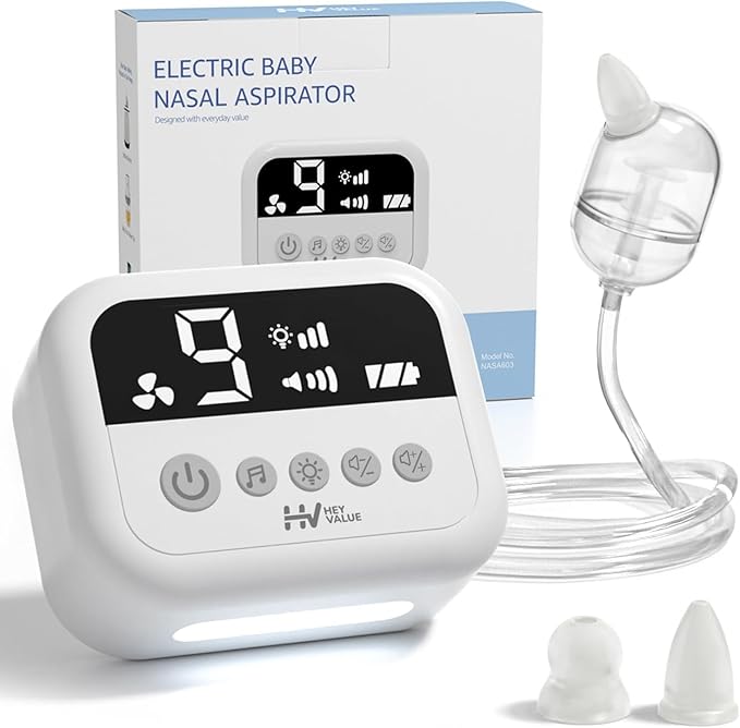 HEYVALUE Electric Baby Nasal Aspirator with Night Light and USB‑C